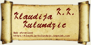 Klaudija Kulundžić vizit kartica